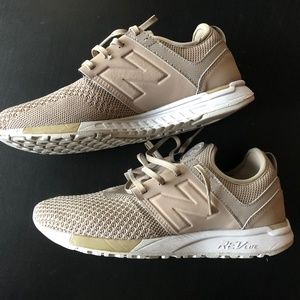 Beige New Balance shoes,  247style